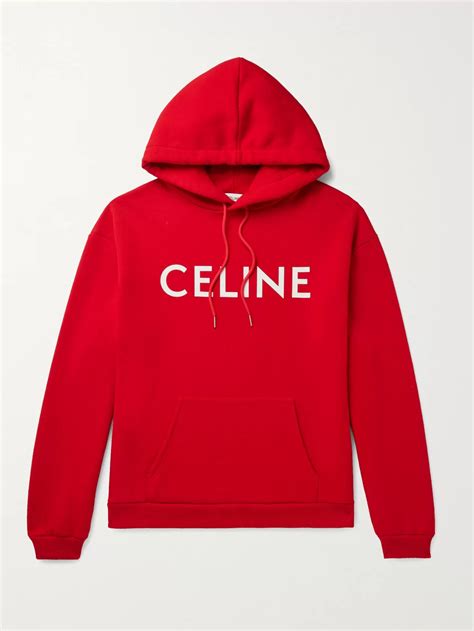 celine red hoodie